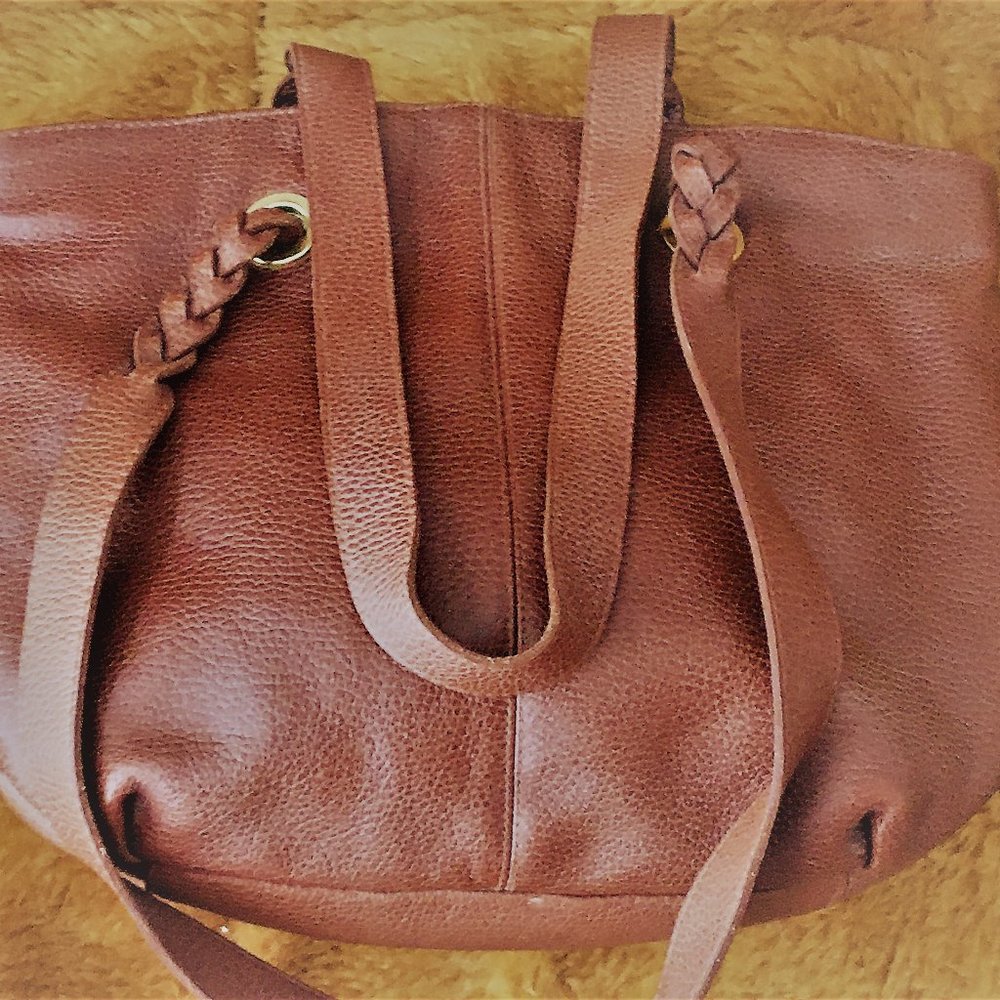 Saddle River Brown Leather Tote